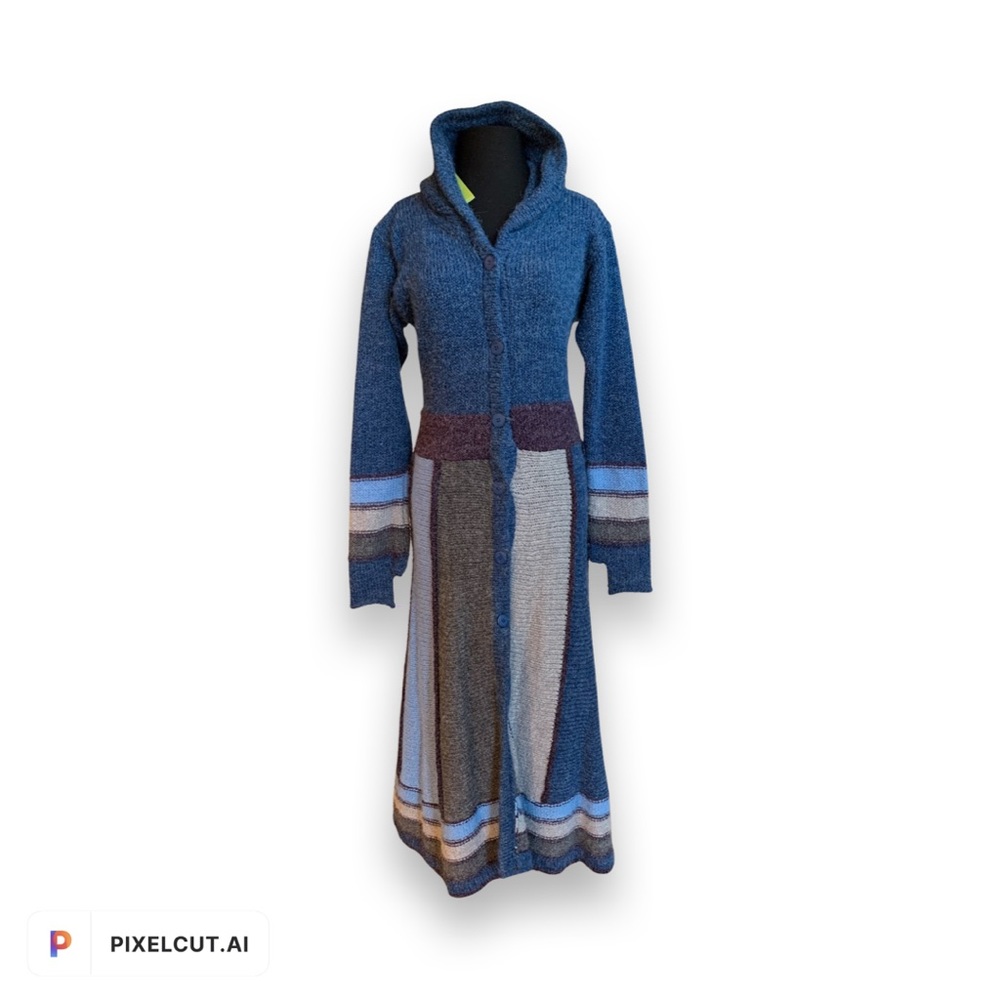 Mid Calf, button-down cardigan with hood